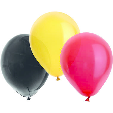 Ballonnen Zwart-Geel-Rood 23cm - 50 stuks