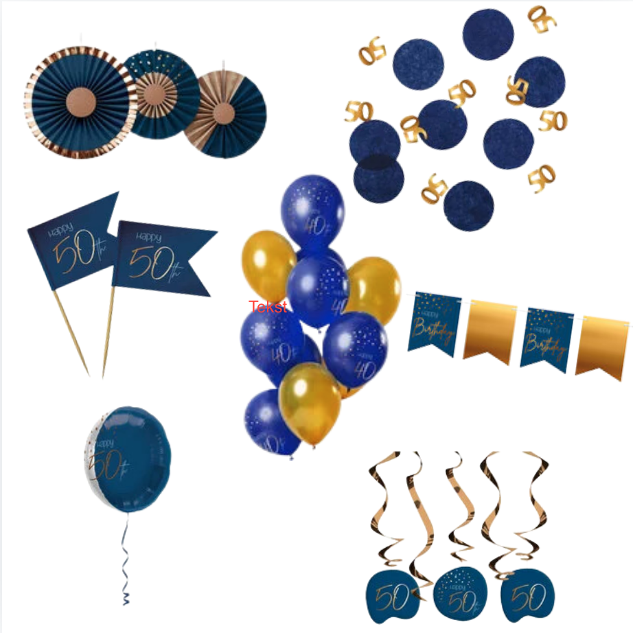 Deluxe Feestpakket 50 Jaar Blauw