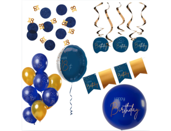 Deluxe Feestpakket 18 Jaar Blauw