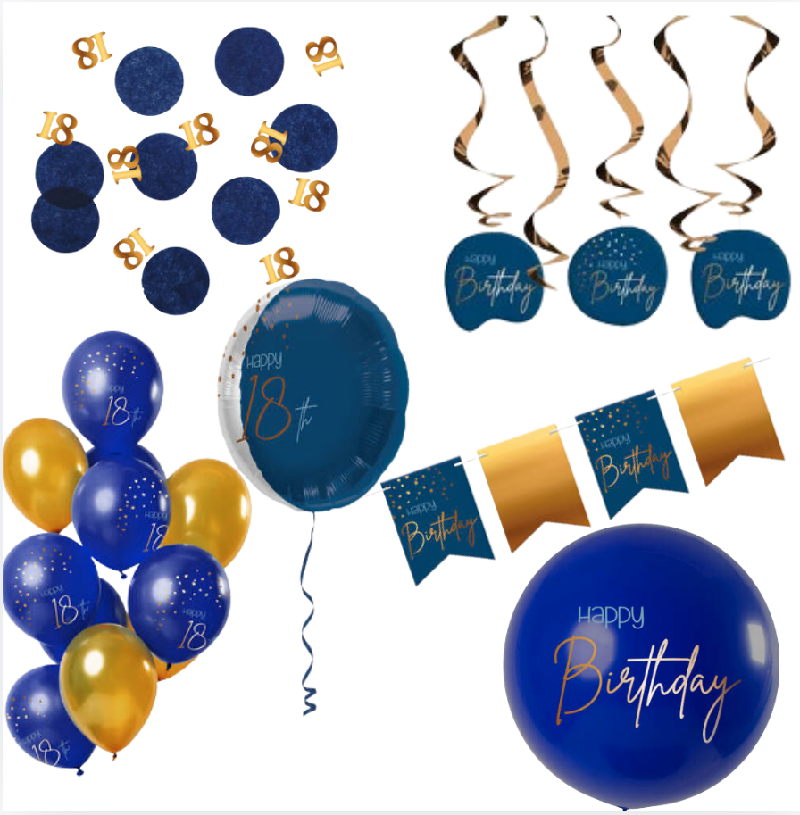 Deluxe Feestpakket 18 Jaar Blauw