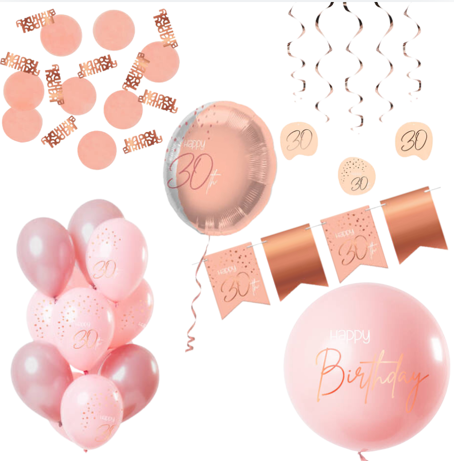 Deluxe Feestpakket 30 Jaar Roze