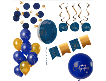 Deluxe Feestpakket 30 Jaar Blauw