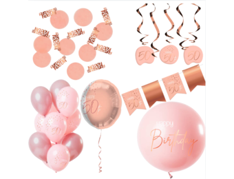 Deluxe Feestpakket 50 Jaar Roze