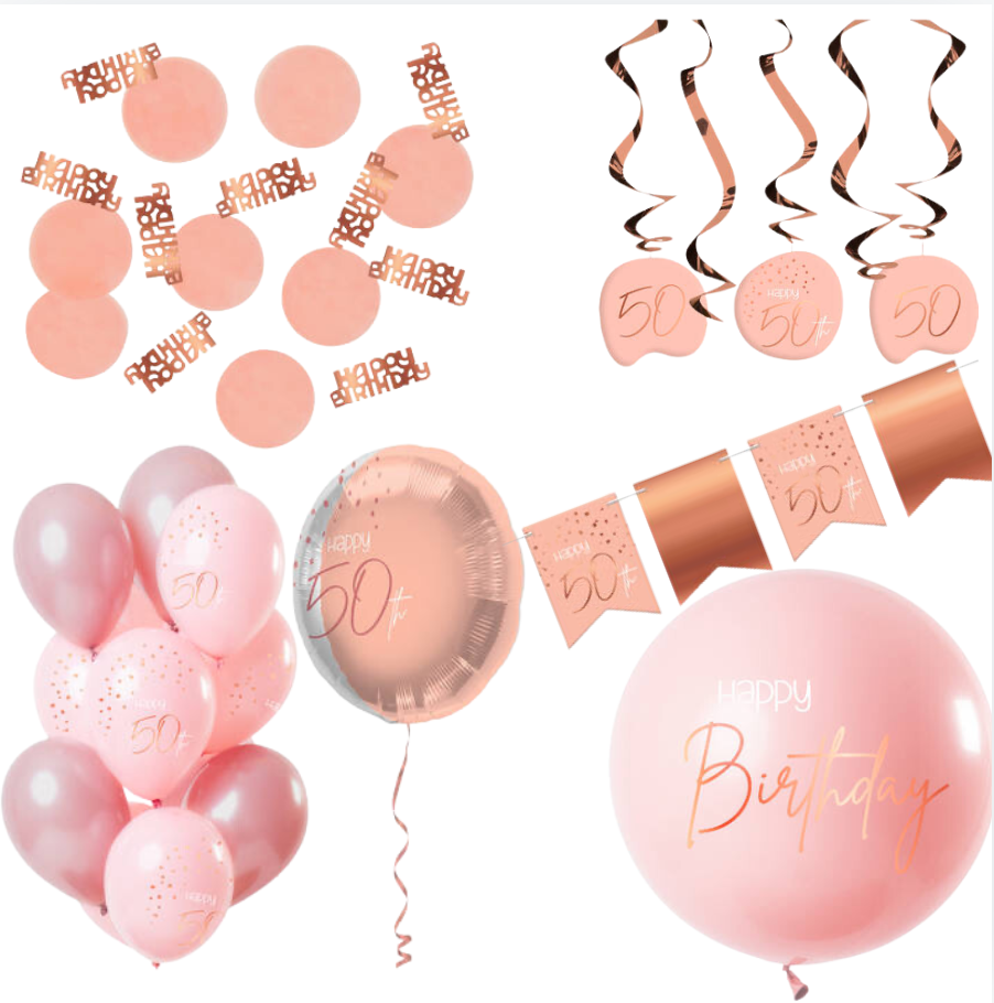 Deluxe Feestpakket 50 Jaar Roze