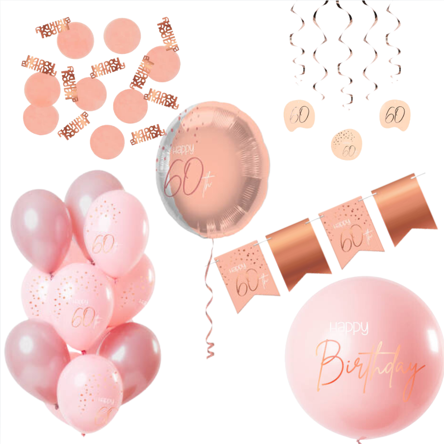 Deluxe Feestpakket 60 Jaar Roze