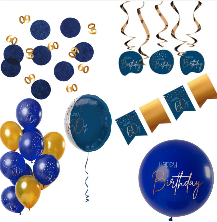 Deluxe Feestpakket 60 Jaar Blauw