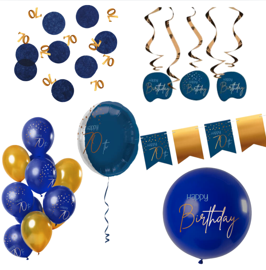 Deluxe Feestpakket 70 Jaar Blauw