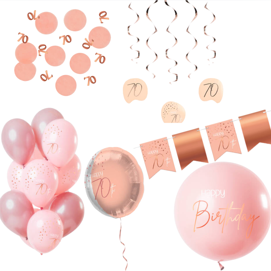 Deluxe Feestpakket 70 Jaar Roze