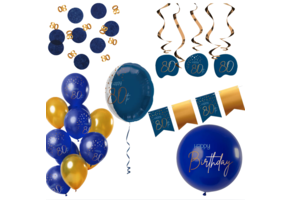 Deluxe Feestpakket 80 Jaar Blauw