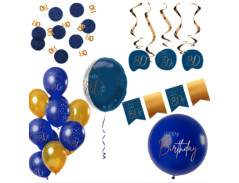 Deluxe Feestpakket 80 Jaar Blauw