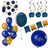 Deluxe Feestpakket Happy Birtday Blauw