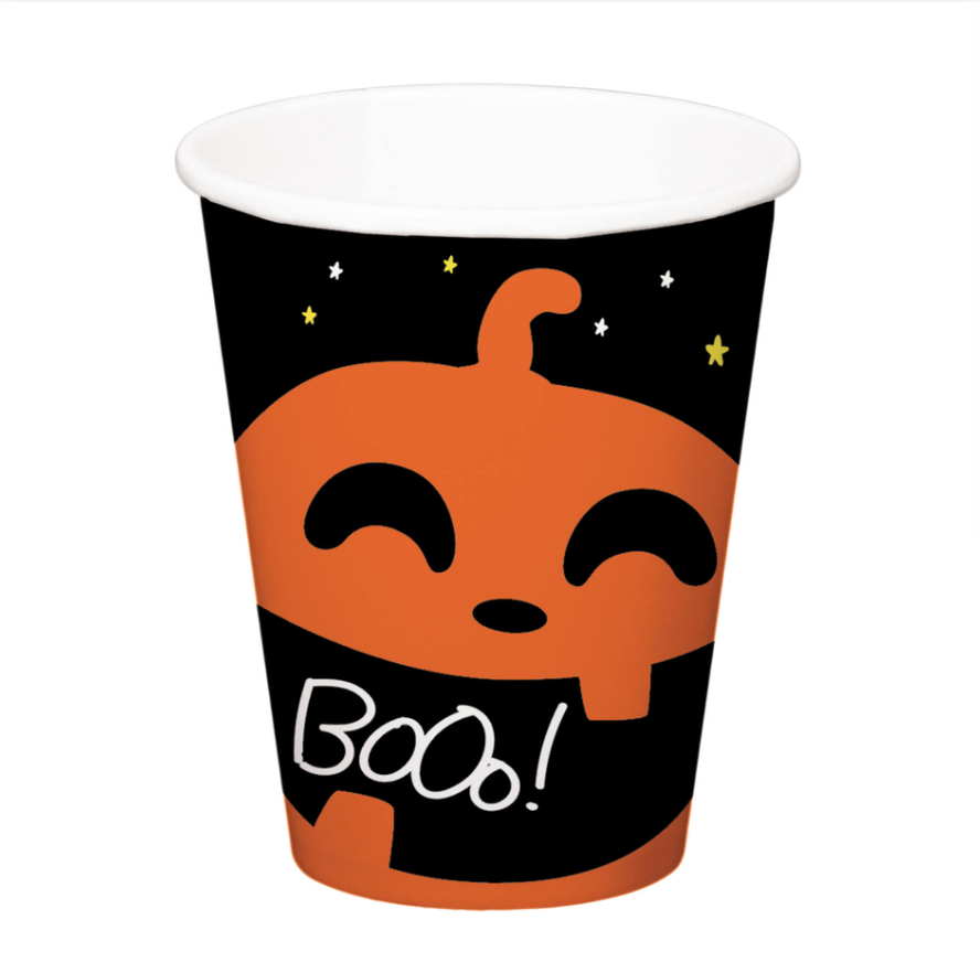 Papieren Bekers - 'BoOo!' - Halloween BoOo! - 250 ml - 6 stuks