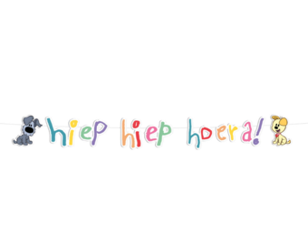 Letterslinger 'hiep hiep hoera' - Woezel en Pip
