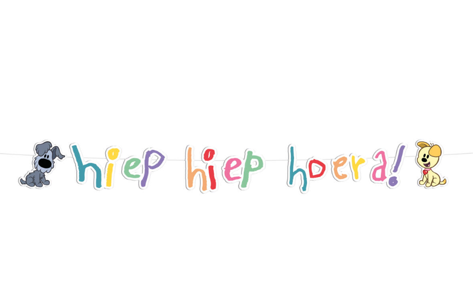 Letterslinger 'hiep hiep hoera' - Woezel en Pip