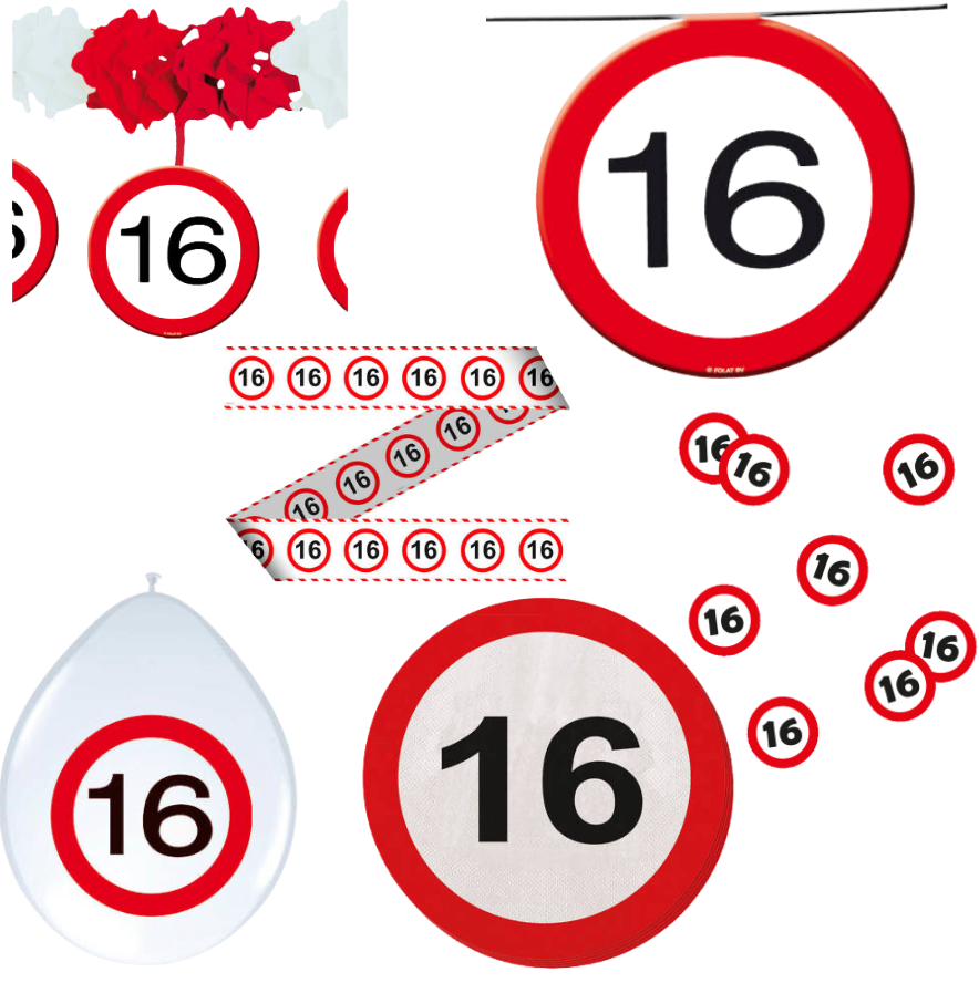 16 Jaar Verkeersbord Pakket