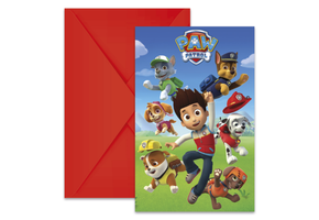 Uitnodigingen Paw Patrol - 6 stuks