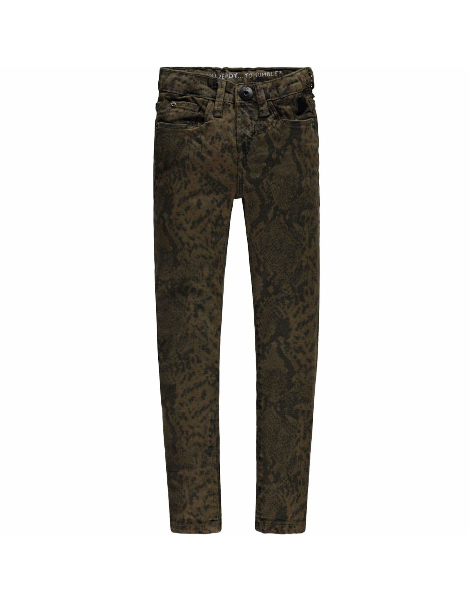 Broek print dark green