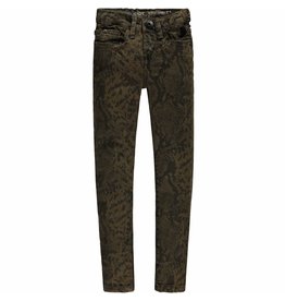 Broek print dark green