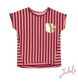 Jubel T-shirt streep - Stargazer Bordeaux