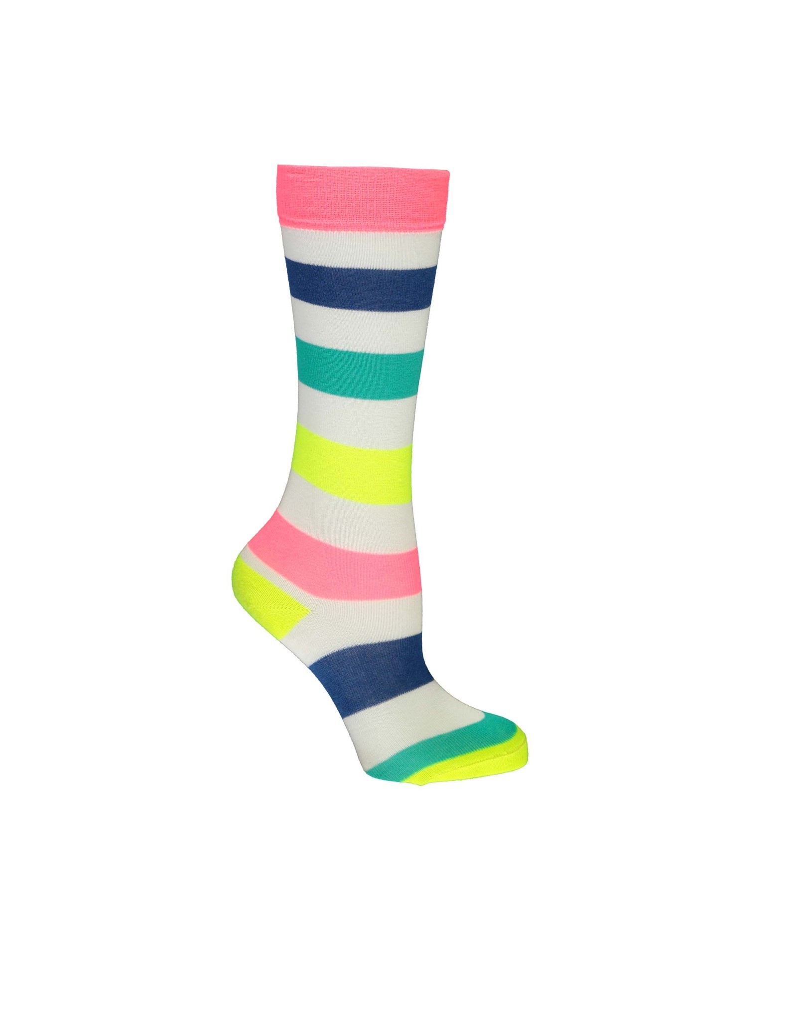 B-nosy Socks B.colourful mulitcolor stripes 5 Star white