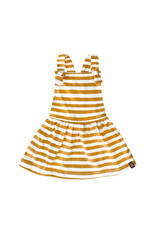 Your Wishes Ochre Stripes Dungaree Dress
