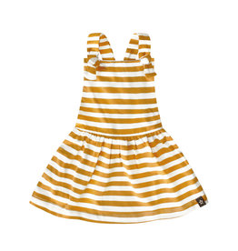 Your Wishes Ochre Stripes Dungaree Dress