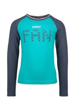 B-nosy Girls ranglan t-shirt with fancy tape on sleeves 301 Fanfare