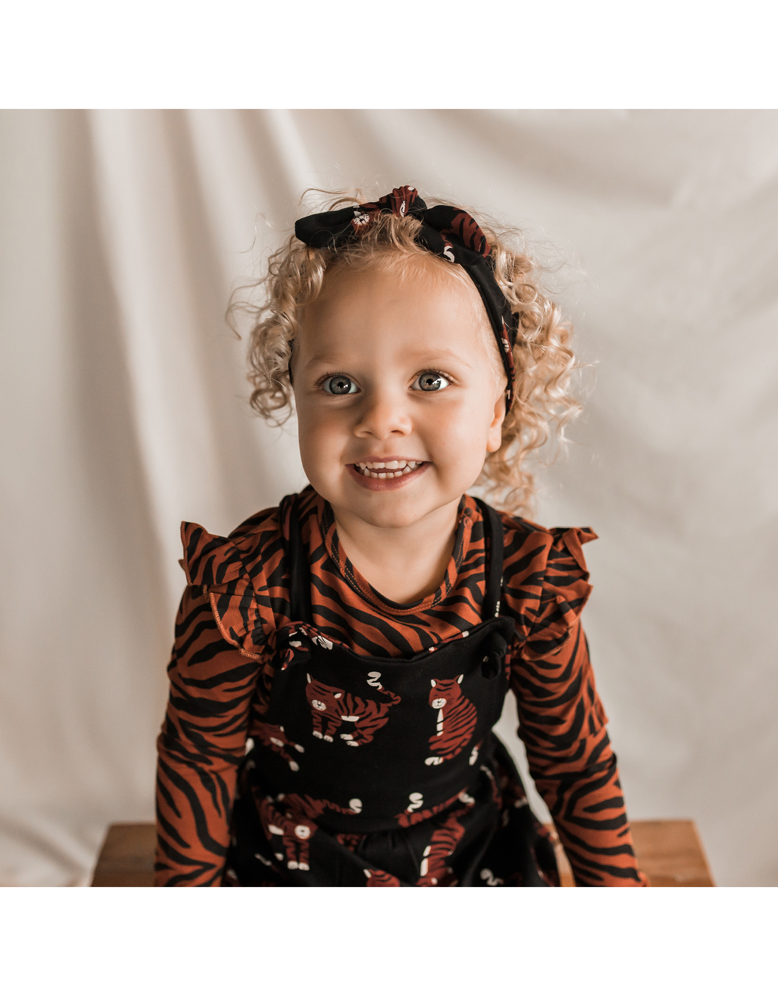 Your Wishes Zebra | Ruffle Shoulder Top Potters Clay