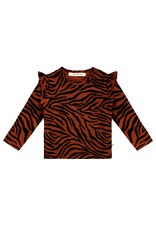 Your Wishes Zebra | Ruffle Shoulder Top Potters Clay Your Wishes Zebra | Ruffle Shoulder Top Potters Clay