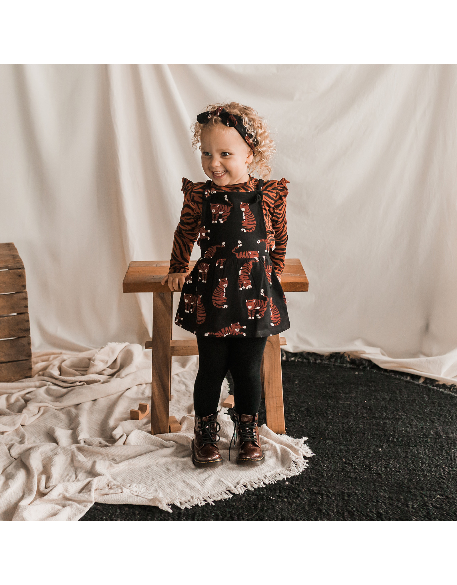 Your Wishes Zebra | Ruffle Shoulder Top Potters Clay