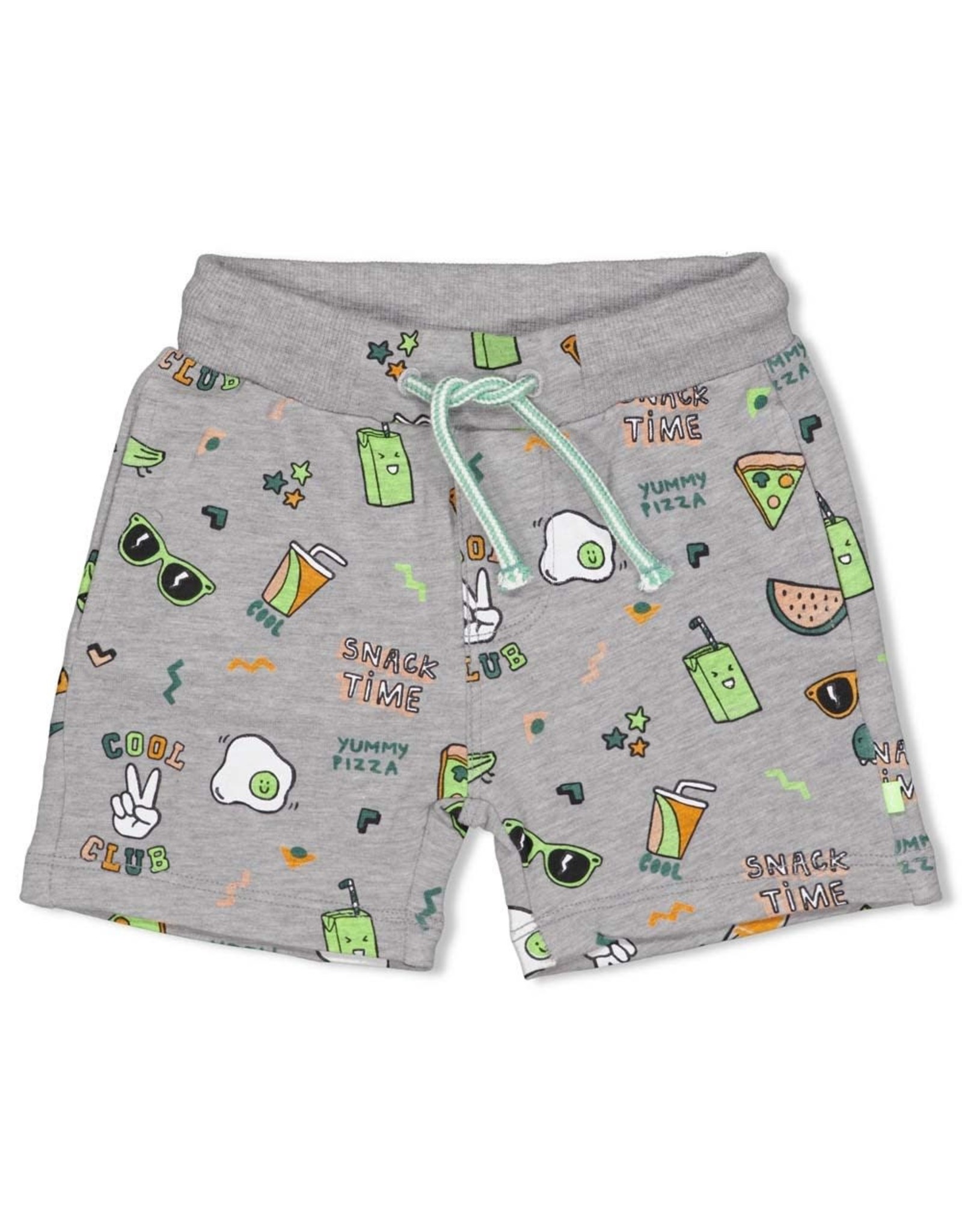 Feetje Short AOP - Snacktime Grijs melange