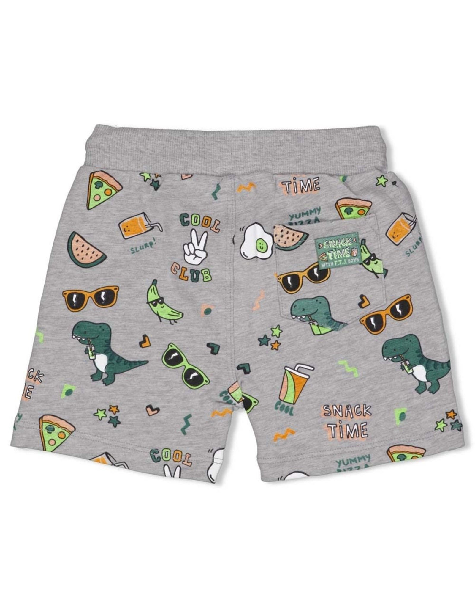 Feetje Short AOP - Snacktime Grijs melange