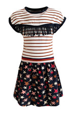 Moniek dress stripe/ dark blue/AOP star