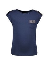 Like Flo Flo girls viscose jersey top with fancy studs 190 Navy