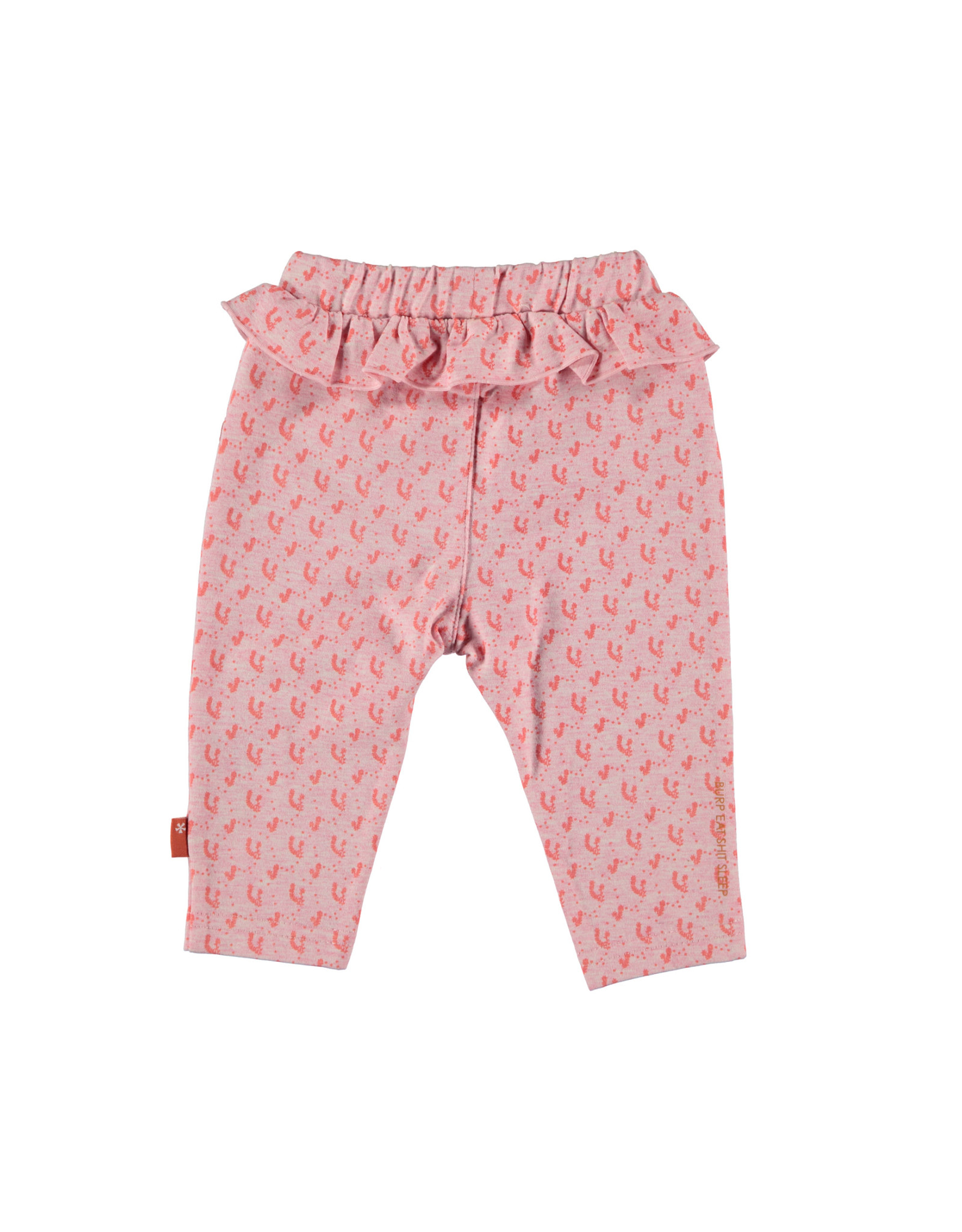 BESS Pants AOP Flower Ruffles Pink