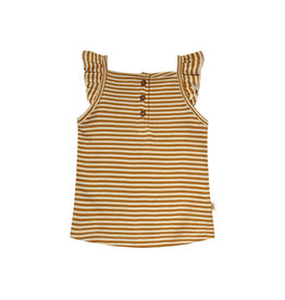 Your Wishes Gold Stripes | Ruffle Singlet Soft yellow