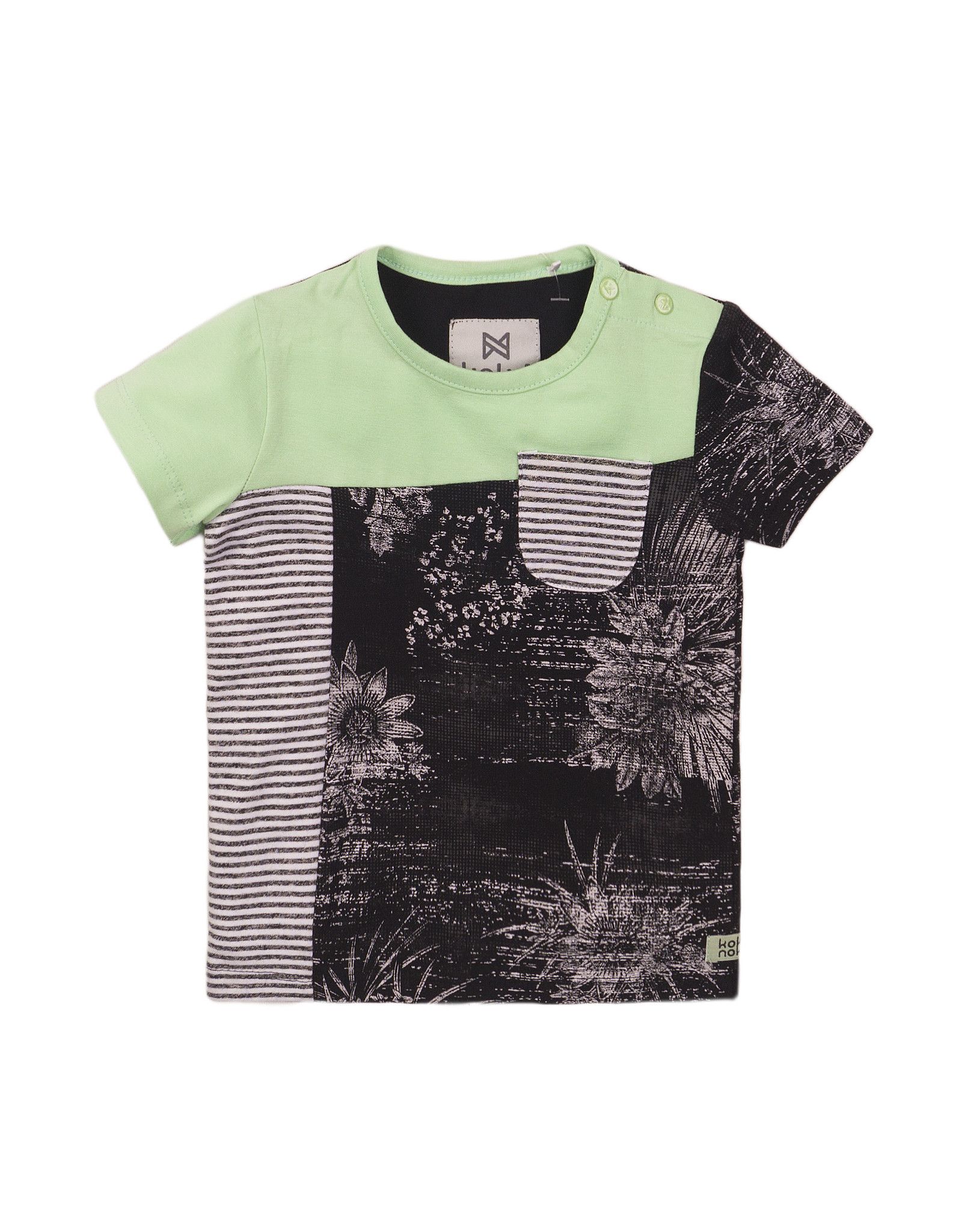 Boys T-shirt ss Faded neon green + dark 