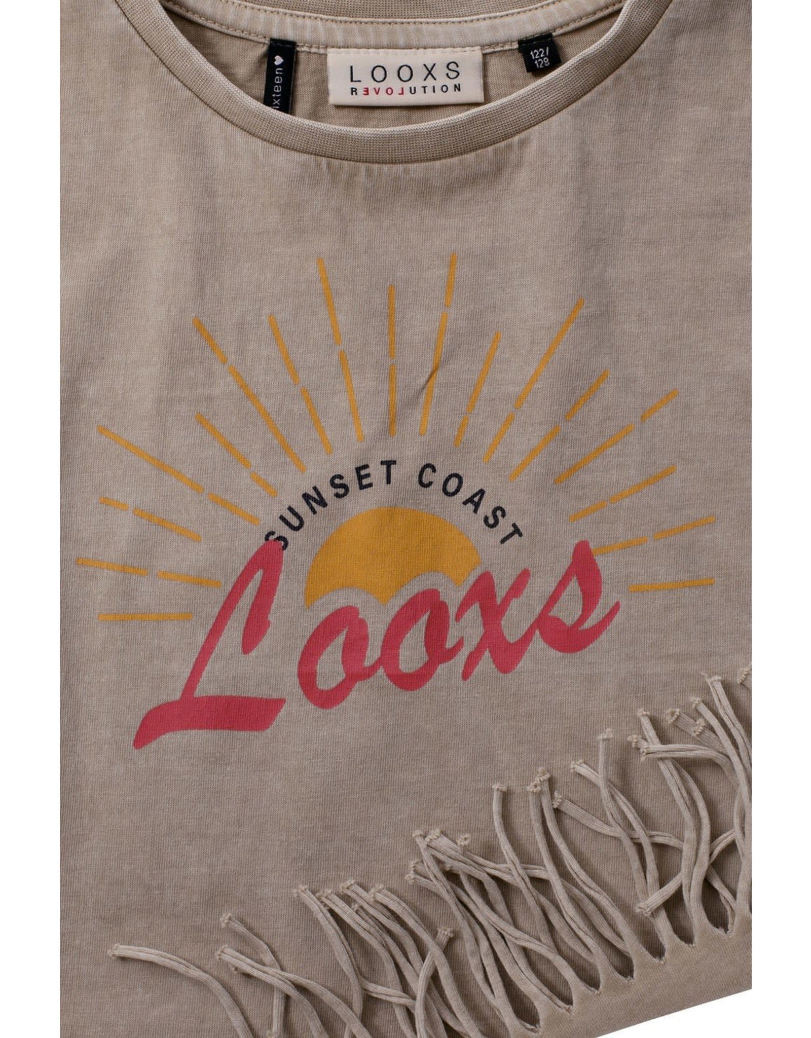 Looxs 10Sixteen Acid wash T-shirt CREAM