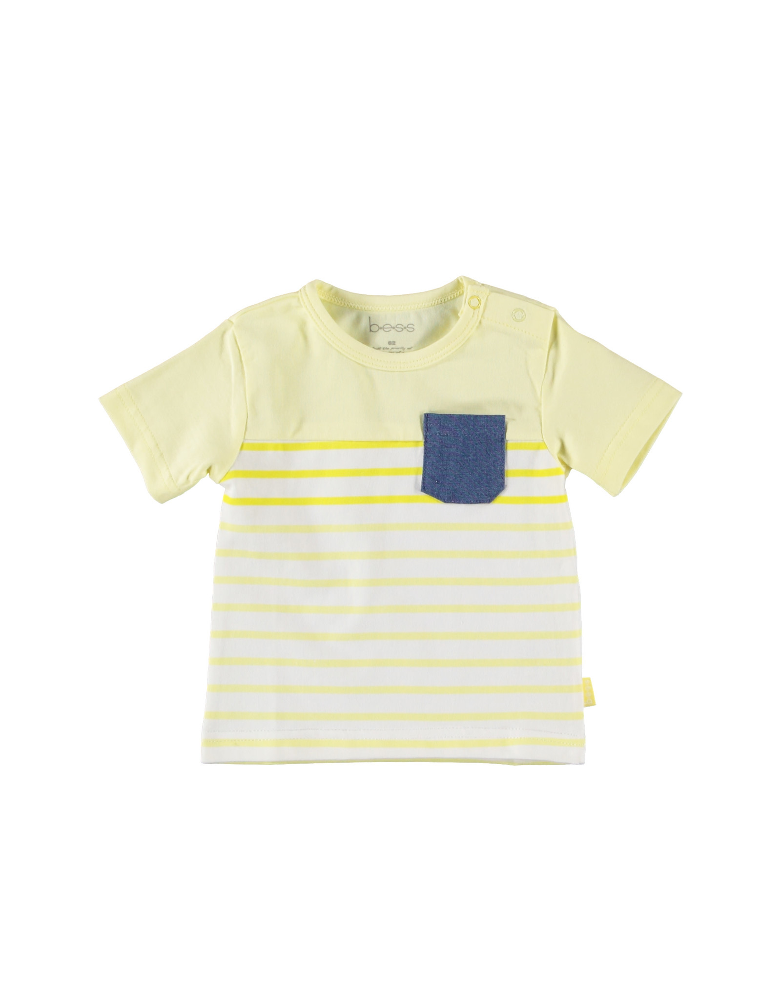 BESS Shirt sh.sl. Striped with Pocket Yellow