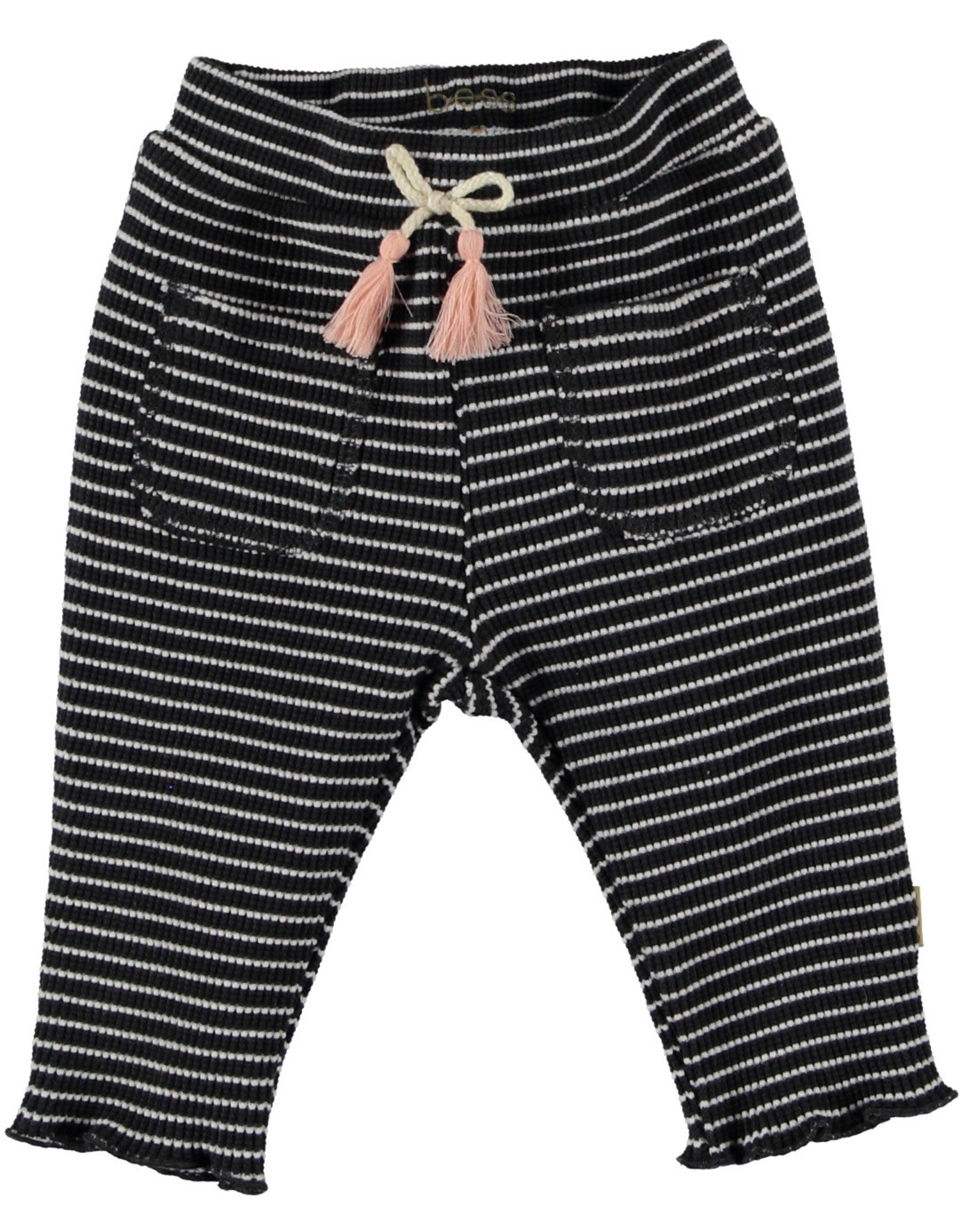 BESS Pants Striped Bow Anthracite