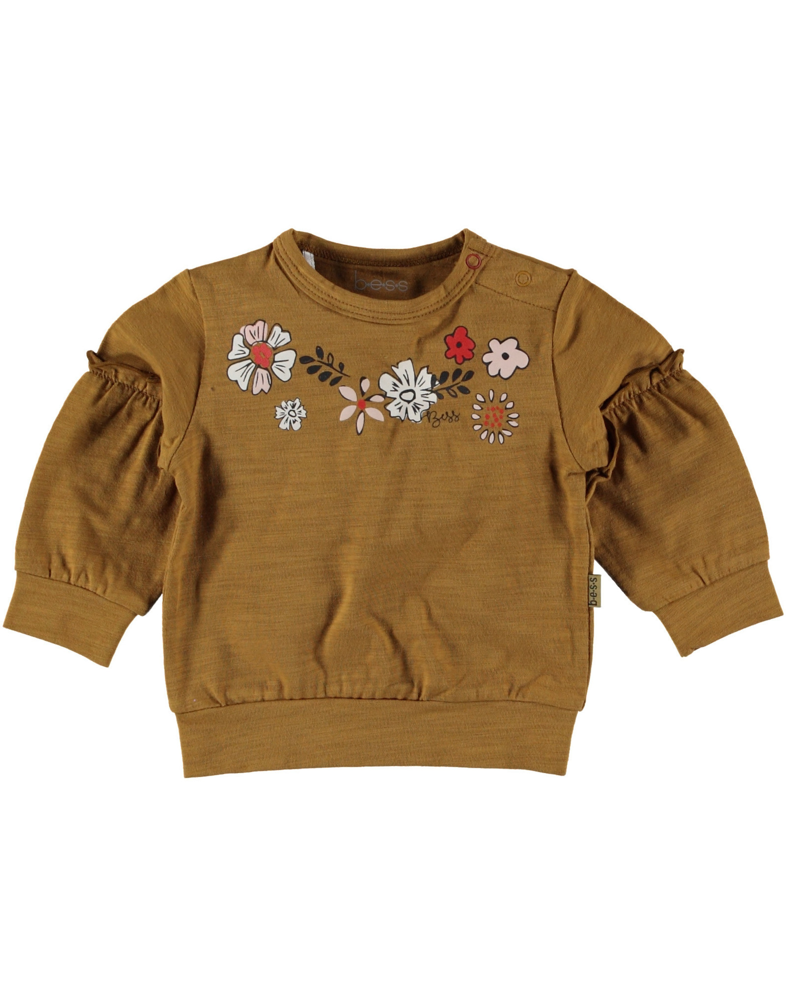 BESS Sweater l.sl. Flowers Brown