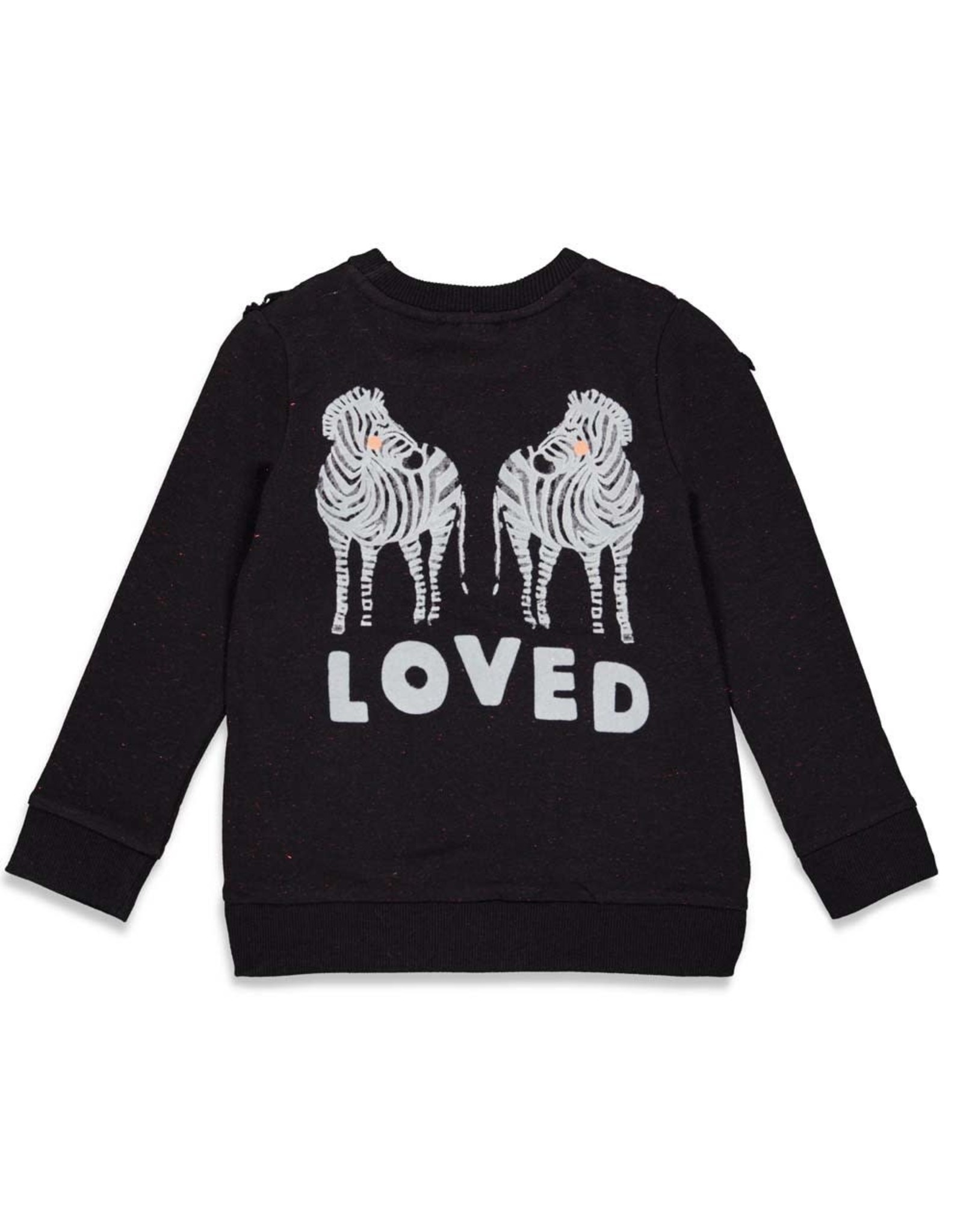 Jubel Sweater ruches - Blushing Zebra Zwart