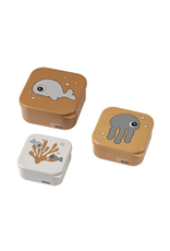 Done by Deer Snack box set 3 pcs Sea friends Mustard/Grey