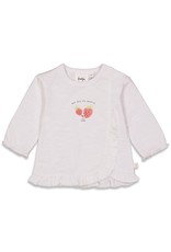 Feetje Longsleeve ruches - Berry Sweet Wit