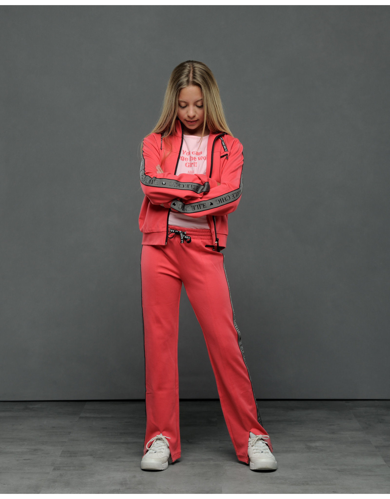 DARLENE logo-tape slit jogger Watermelon Sugar