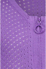 B-nosy B.Bananas Girls open dot knitted cardigan with zipper closure purple