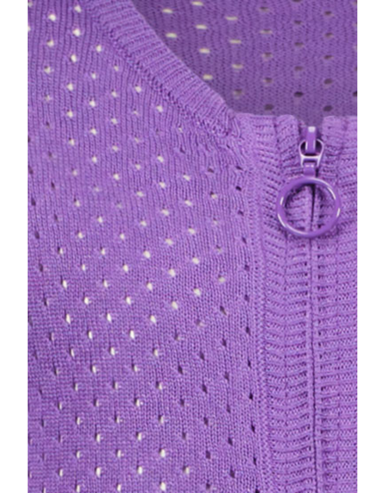 B-nosy B.Bananas Girls open dot knitted cardigan with zipper closure purple