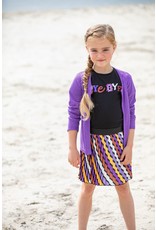 B-nosy B.Bananas Girls open dot knitted cardigan with zipper closure purple