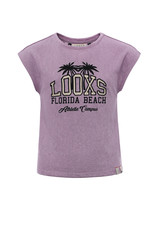 Looxs 10Sixteen Linen look T-shirt Lilac