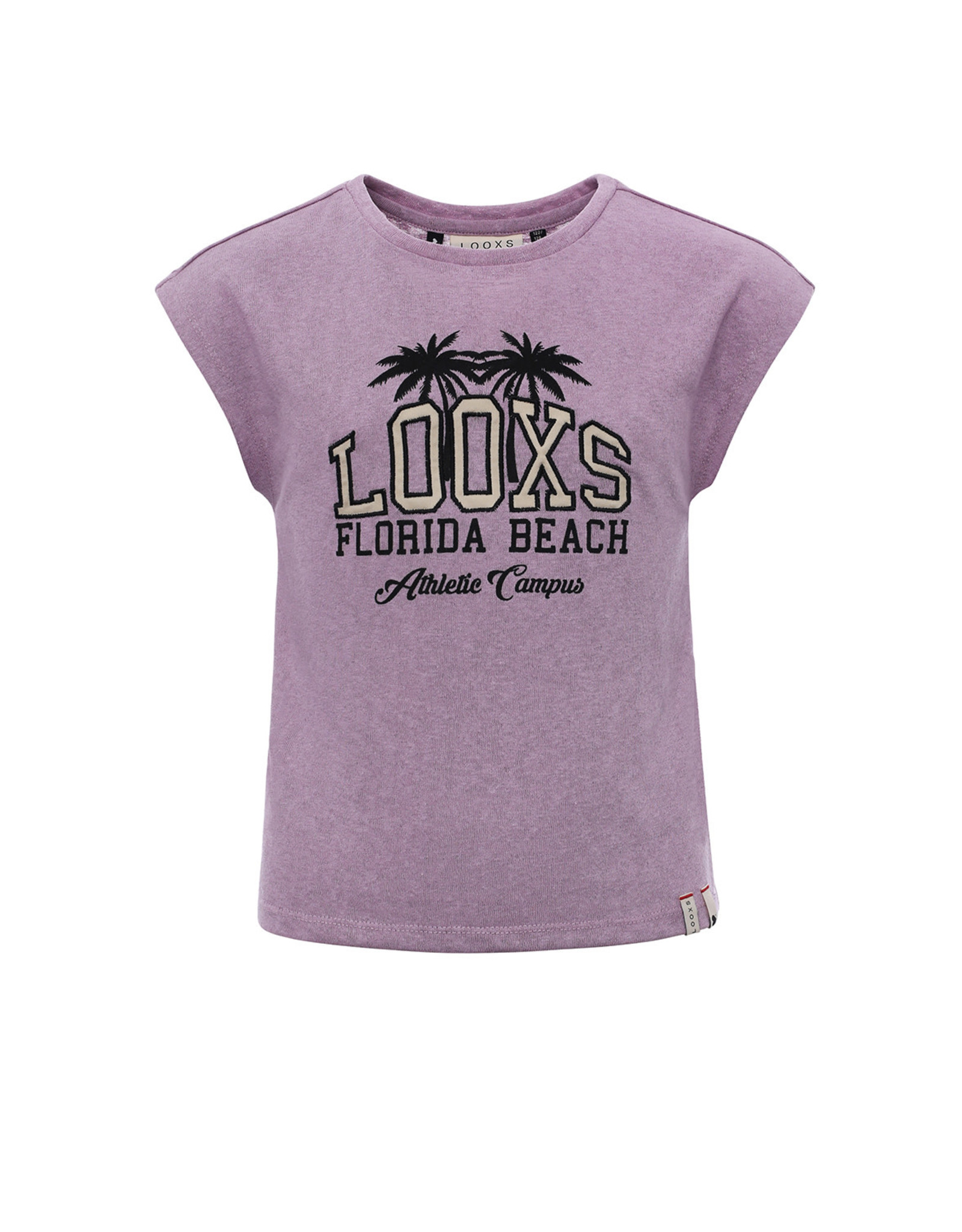 Looxs 10Sixteen Linen look T-shirt Lilac